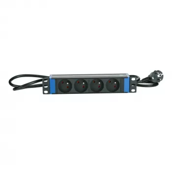 Prelungitor DSIT DS10-4PDU-PE 10 inch cu 4 prize cu împământare, cablu 1,5 m, alb