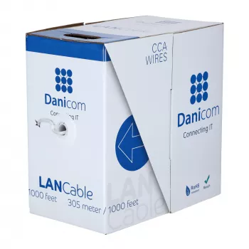 Cablu de rețea DSIT CAT5e FTP conductor solid CCA 305m gri