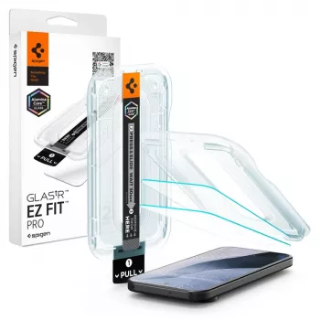 Folie de protecție pentru ecran din sticlă călită Spigen Glas.tR EZ Fit Pro AC 2-Pack pentru Google Pixel 11 / Pixel 11 Pro - transparent