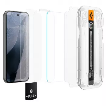 Folie de protecție pentru ecran din sticlă călită Spigen Glas.tR EZ Fit Pro AC 2-Pack pentru Google Pixel 11 / Pixel 11 Pro - transparent