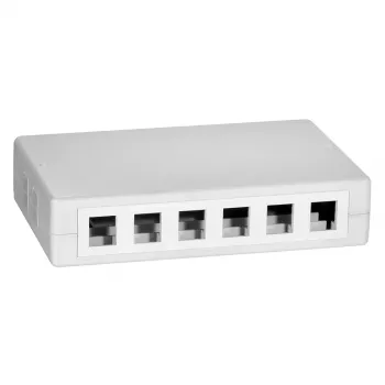 Carcasă goală Keystone DSIT cutie de distribuție 12 porturi montaj aparent albă ABS
