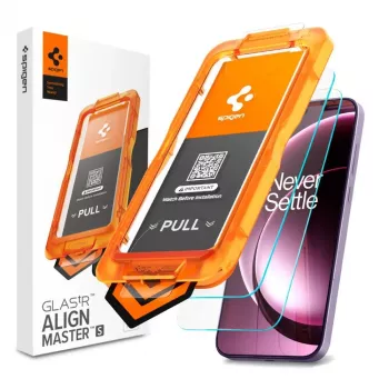 Folie de protecție din sticlă călită SPIGEN AlignMaster GLAS.tR Slim AC, 2 bucăți, pentru OnePlus 15 - transparentă