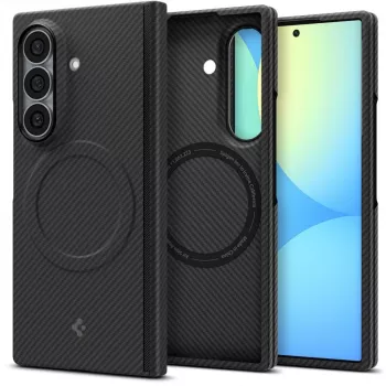 Husă Spigen AirSkin Aramid MagSafe pentru Samsung Galaxy Z Fold 8 Ultra - neagră mat