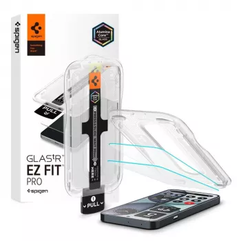 Folie de protecție ecran din sticlă călită Spigen GLAS.tR EZ Fit Pro AC HD pentru Nothing Phone (4a), 2 bucăți, transparent