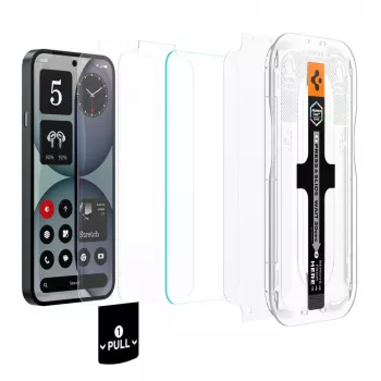 Folie de protecție ecran din sticlă călită Spigen GLAS.tR EZ Fit Pro AC HD pentru Nothing Phone (4a), 2 bucăți, transparent