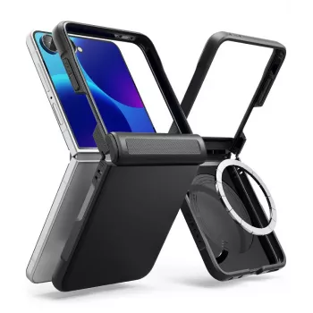 Husă MagSafe magnetică Ringke Onyx Flap pentru Samsung Galaxy Z Flip 8 - neagră