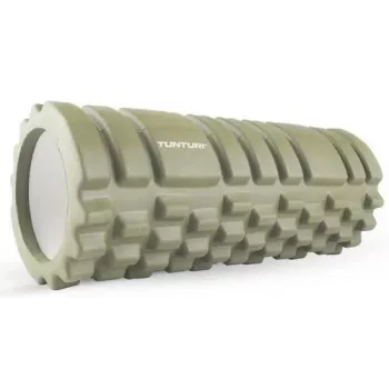 Rulou de masaj din spumă Tunturi Yoga Grid 33 cm verde