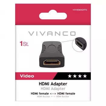 Vivanco VVVHDMIADFFG HDMI Coupler Adapter Female to Female 4K 60Hz 18Gbps Black