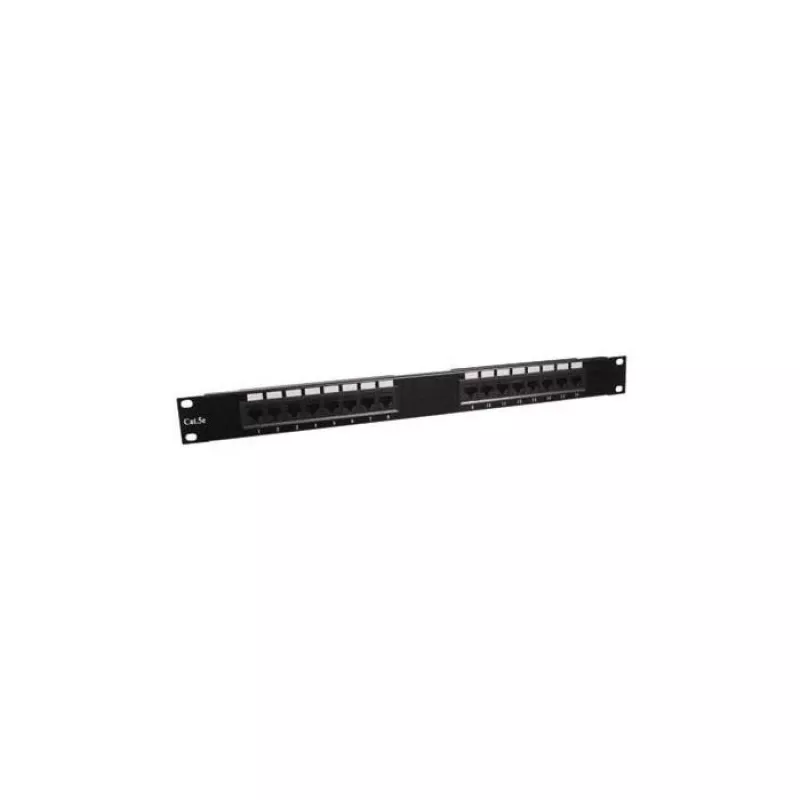 Patch panel DSIT DS-Patch5-16UTP 19 inci 1U CAT5e UTP 16 porturi, negru
