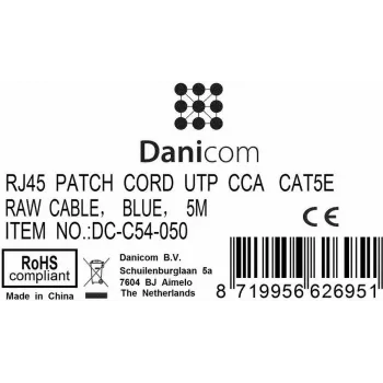 Cablu patch de rețea DSIT CAT 5e U/UTP, 5 m, albastru, CCA, RJ45 (DC-C54-050)