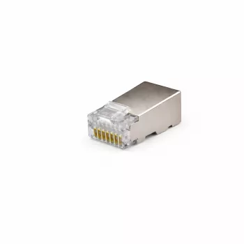 Conector de rețea DSIT FTP RJ45 CAT5e pentru cabluri cu fire flexibile și masive - set de 10