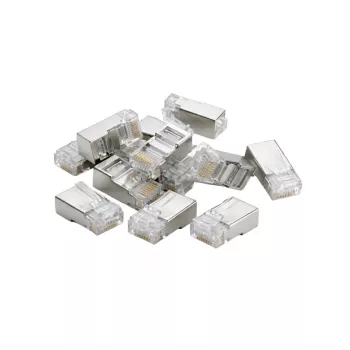 Conector de rețea DSIT FTP RJ45 CAT6 pentru cabluri cu conductor masiv - set de 10