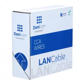 Cablu de rețea DSIT CAT5e SF/UTP AWG 26/7 flexibil, 100 m, gri, CCA