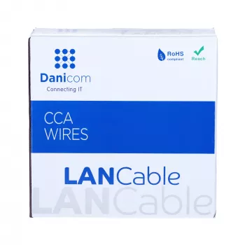 Cablu de rețea DSIT CAT5e SF/UTP AWG 26/7 flexibil, 100 m, gri, CCA