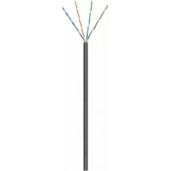 Cablu de rețea de exterior DSIT CAT6 U/UTP AWG 23/1 conductor masiv, 305 m, negru, CCA
