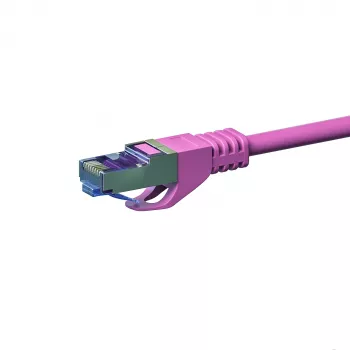 Cablu patch de rețea DSIT CAT 6a S/FTP LSOH, 30 m, roz, 10Gbps, 500MHz, RJ45