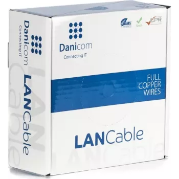 Cablu de rețea DSIT Danicom CAT5e FTP 50m cupru masiv PVC Dca 100% cupru