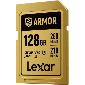Lexar Professional ARMOR GOLD 128GB SDXC UHS-II V60 Memory Card (LSDAMGL128G-RNNNG)