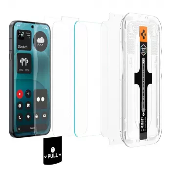 Folie de protecție a ecranului Spigen Glas.tR EZ Fit Pro AC HD, pachet de 2, pentru Nothing Phone 4a Pro - sticlă călită transparentă