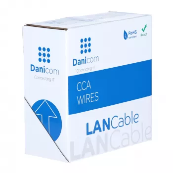 Cablu de rețea exterior DSIT CAT5e U/UTP AWG 26/1 flexibil 100m negru