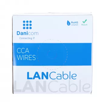Cablu de rețea exterior DSIT CAT5e F/UTP AWG 24/1 conductor masiv 100 metri negru