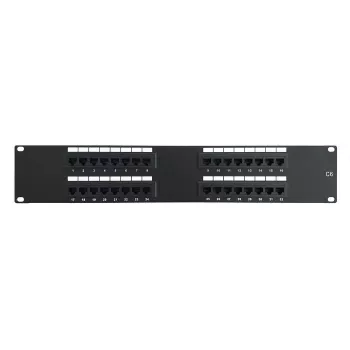 Patch panel DSIT 19 inch Cat6 UTP cu 32 porturi 2U negru