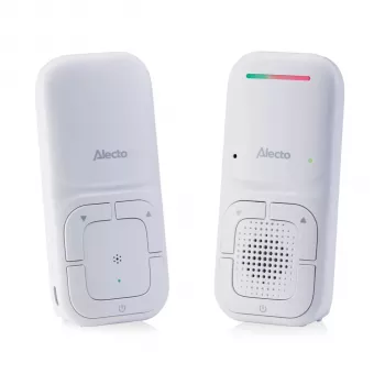 Baby monitor DECT Alecto DBX130 cu mod Full ECO, funcție talk-back, senzor de temperatură, melodii de leagăn și lumină de noapte
