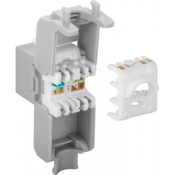 DS-IT CAT6a UTP Keystone Network Jack - Toolless - Grey (DS-KC-UTP6A-TL-2)