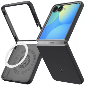 Husă SPIGEN Nano Pop MagSafe pentru Samsung Galaxy Z Flip8 - Black Sesame