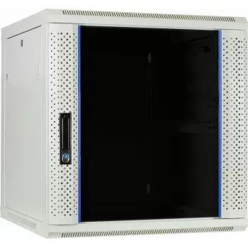 Dulap server de perete DSIT 12U cu ușă din sticlă, alb, 600x600x635 mm