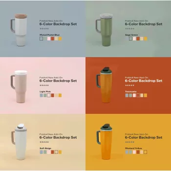 Set de fundaluri în 6 culori Orangemonkie pentru Foldio 4 (alb, negru, gri, verde, albastru, galben)