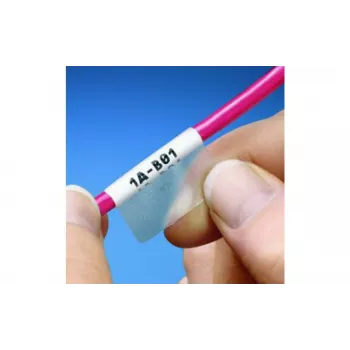 Etichete wrap-around DSIT pentru cabluri, 21 bucăți, alb, material sintetic rezistent, pentru identificarea și organizarea cablurilor