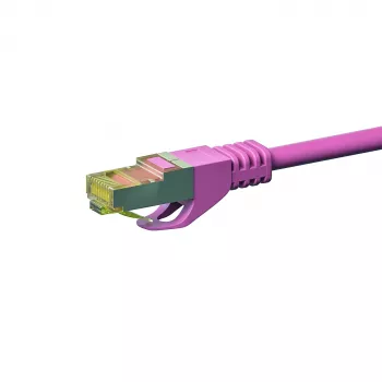 Cablu de rețea DSIT RJ45 S/FTP (PiMF) Cat.7, roz, 50 m (DC-79-500)