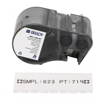 Etichetă de marcare cabluri din vinil auto-laminat BRADY BMP51/BMP53/M511, alb/translucid, 38,1 mm x 25,4 mm, 160 etichete/rolă