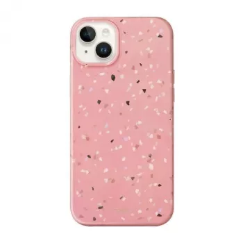 UNIQ Coehl Terrazzo husă pentru iPhone 14 Plus / 15 Plus, roz coral