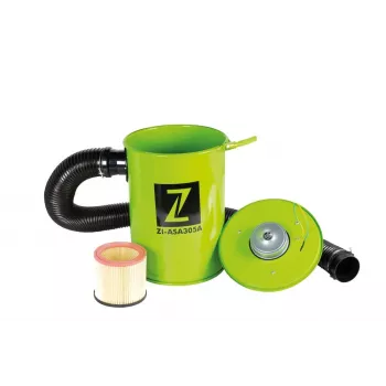 Aspirator pentru praf de lemn Zipper ZI-ASA305A 1100W cu sac 100L, debit de aer 1800 m³/h, vid 1800 Pa, set de reducere