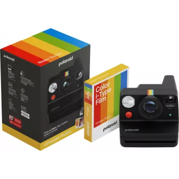 Polaroid Everything Box Now+ Gen 3 Black Instant Camera Kit with 2x Color 600 Film Double Pack