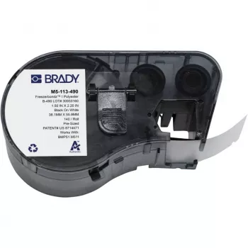 Etichete din poliester BRADY M5-113-490 FreezerBondz II pentru BMP51/BMP53/M511, alb, 38,1 mm x 25,4 mm, 250 etichete