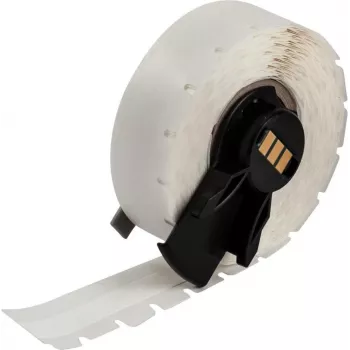 BRADY M6C-375-498 Etichetă din pânză vinilică multiuz reaplicabilă, albă, 9,53 mm x 9,14 m
