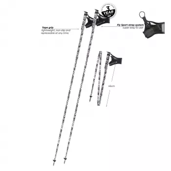 Bețe de alergare Komperdell FXP Carbon The Erlkonig 130 cm, negru/alb