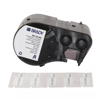 Cartuș de etichete din poliester BRADY M5-120-492 FreezerBondz pentru BMP51/BMP53/M511, alb, 12,70 mm x 21,34 m