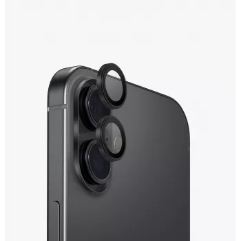 Protecție din aluminiu pentru lentila camerei UNIQ Optix pentru iPhone 17 - negru