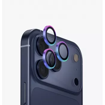 Protector de lentilă din aluminiu UNIQ Optix pentru iPhone 17 Pro / 17 Pro Max cu aplicator, opal