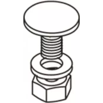 Set de fixare Legrand 616010 M10x25 șurub cu cap plat rotund și șaibă, galvanizat la cald
