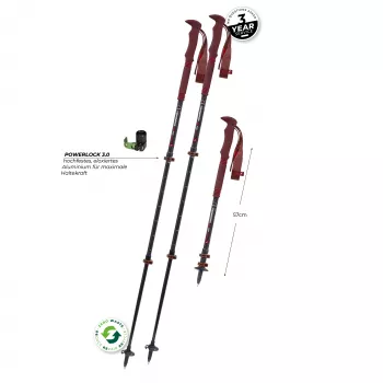 Bețe de trekking Komperdell Carbon Pro Zero Compact - Malbec