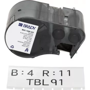 Cartuș de etichete continue BRADY M5C-1500-422 pentru BMP51/BMP53/M511 - vinil autolaminant, 25,4 mm x 6,4 m, alb/translucid