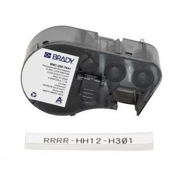 Brady M4C-250-7641 Self-Laminating Vinyl Wire Marker Labels for BMP51/BMP53, 38.1mm x 19.05mm, White/Translucent, 6.4m Roll