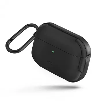 Husă antimicrobiană UNIQ Valencia pentru AirPods Pro – neagră miezul nopții