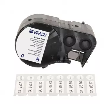Cartuș de etichete termocontractabile PermaSleeve BRADY M5-118-7425, alb, 38,1mm x 2,13m, raport de contracție 3:1, pentru BMP51/BMP53/M511