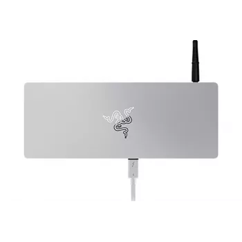 Dock Razer Thunderbolt 4 Mercury Chroma - stație de andocare 10-in-1 cu iluminare RGB, Power Delivery 90W, suport display 8K/5K, Gigabit Ethernet, cititor card SD UHS-II, 3x Thunderbolt 4, 3x USB-A, aluminiu